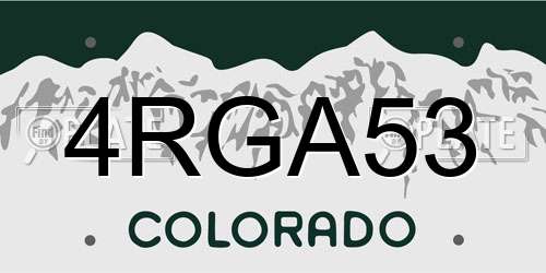 4RGA53 Colorado License Plate
