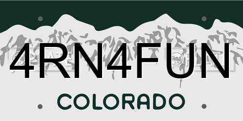 4RN4FUN Colorado License Plate