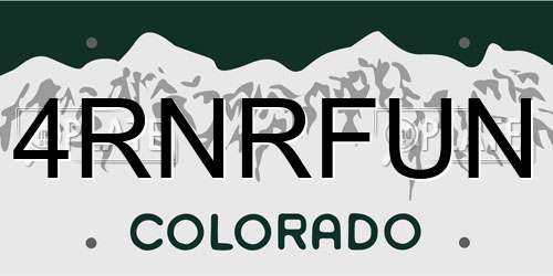4RNRFUN Colorado License Plate