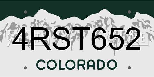 4RST652 Colorado License Plate