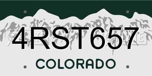 4RST657 Colorado License Plate