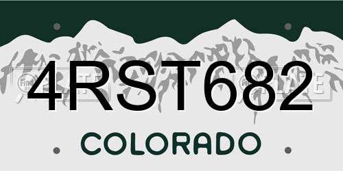 4RST682 Colorado License Plate