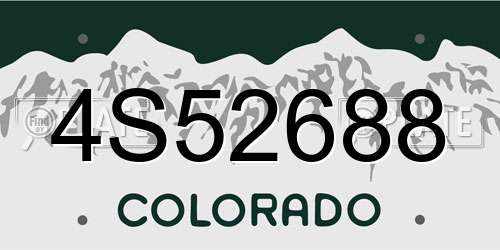 4S52688 Colorado License Plate