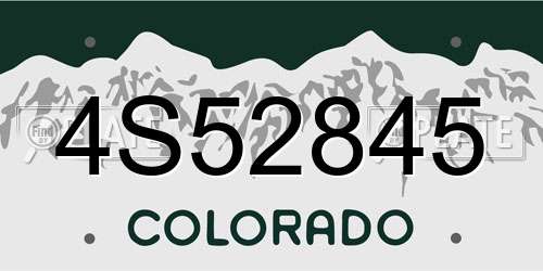 4S52845 Colorado License Plate