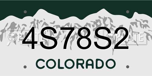 4S78S2 Colorado License Plate