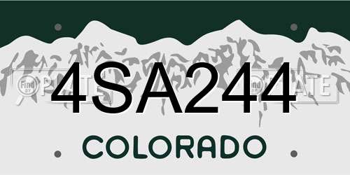 4SA244 Colorado License Plate