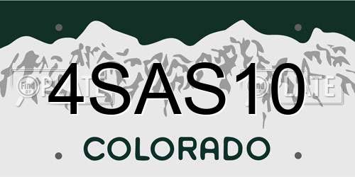4SAS10 Colorado License Plate