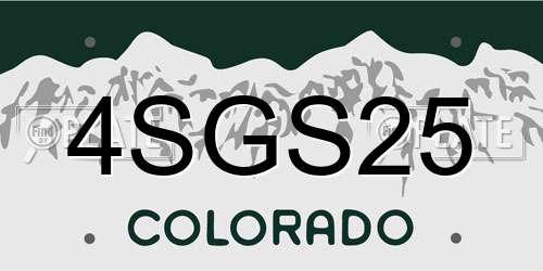 4SGS25 Colorado License Plate
