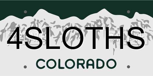 4SLOTHS Colorado License Plate