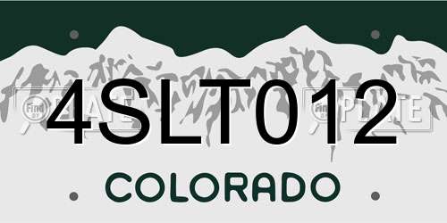 4SLT012 Colorado License Plate