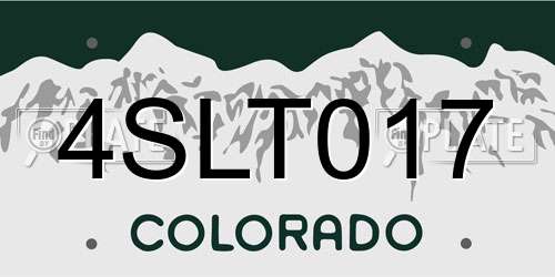 4SLT017 Colorado License Plate