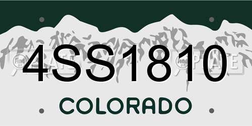 4SS1810 Colorado License Plate