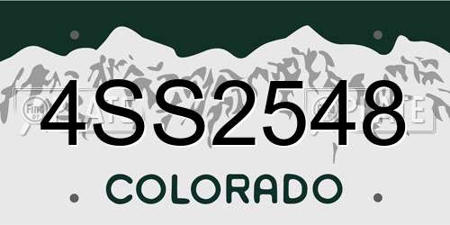 4SS2548 Colorado License Plate