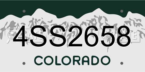 4SS2658 Colorado License Plate