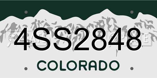 4SS2848 Colorado License Plate