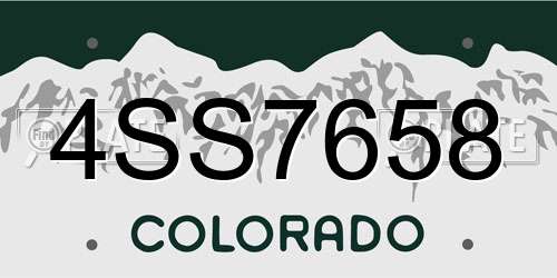4SS7658 Colorado License Plate