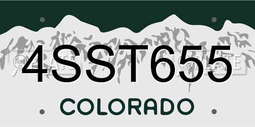 4SST655 Colorado License Plate