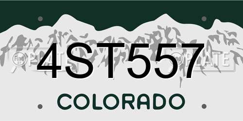 4ST557 Colorado License Plate