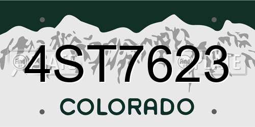 4ST7623 Colorado License Plate