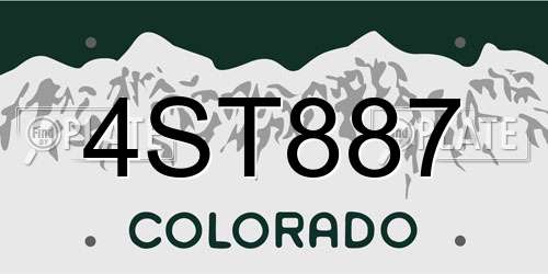 4ST887 Colorado License Plate