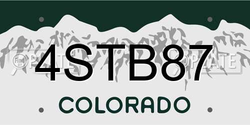 4STB87 Colorado License Plate