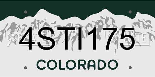 4STI175 Colorado License Plate
