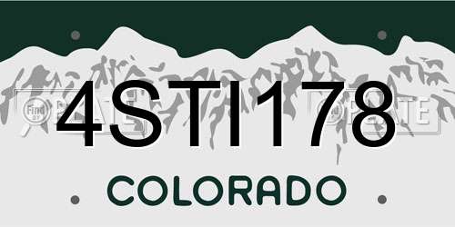 4STI178 Colorado License Plate