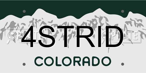 4STRID Colorado License Plate