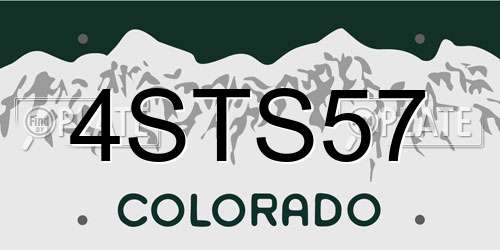 4STS57 Colorado License Plate
