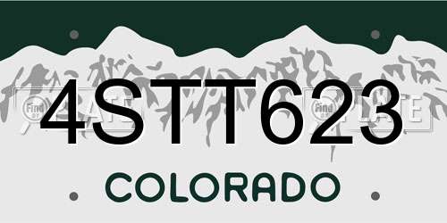 4STT623 Colorado License Plate