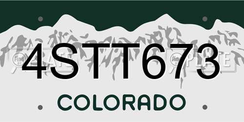 4STT673 Colorado License Plate