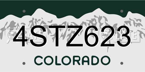 4STZ623 Colorado License Plate