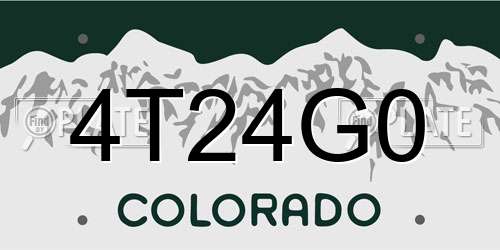 4T24G0 Colorado License Plate