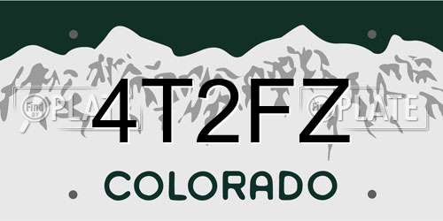4T2FZ Colorado License Plate