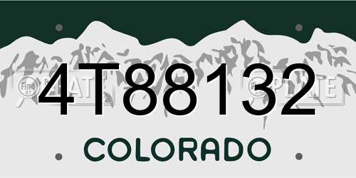 4T88132 Colorado License Plate