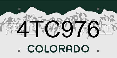 4TC976 Colorado License Plate