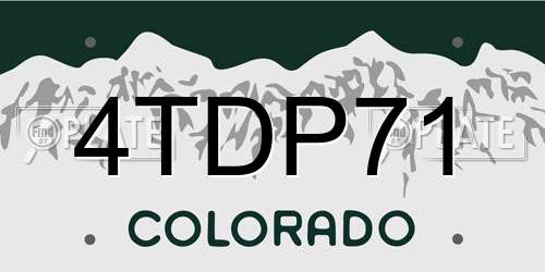 4TDP71 Colorado License Plate