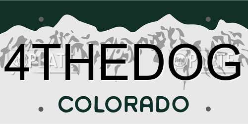 4THEDOG Colorado License Plate