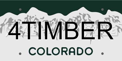 4TIMBER Colorado License Plate