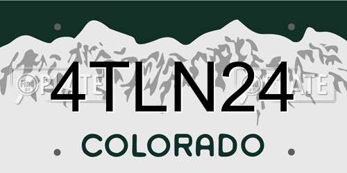 4TLN24 Colorado License Plate