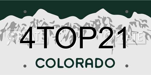 4TOP21 Colorado License Plate