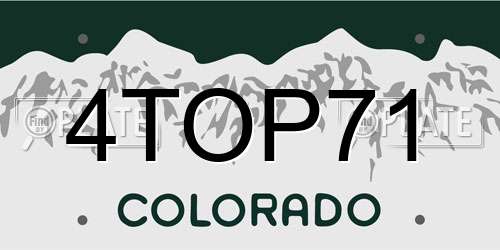 4TOP71 Colorado License Plate