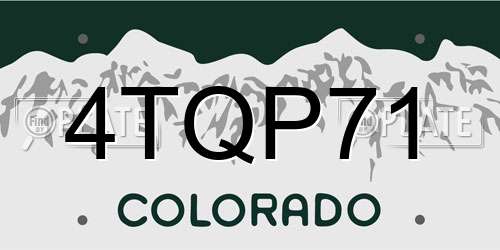 4TQP71 Colorado License Plate