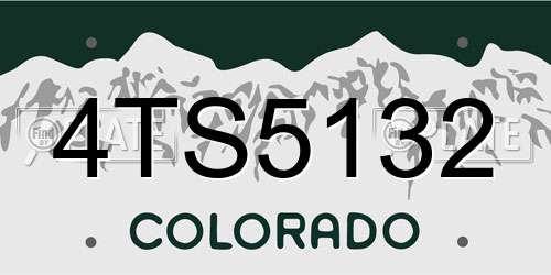 4TS5132 Colorado License Plate