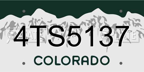 4TS5137 Colorado License Plate