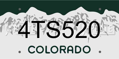 4TS520 Colorado License Plate