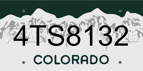 4TS8132 Colorado License Plate