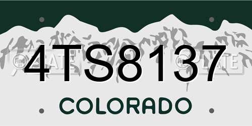 4TS8137 Colorado License Plate
