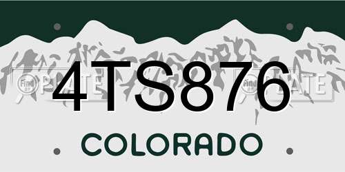 4TS876 Colorado License Plate