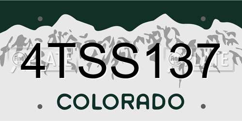 4TSS137 Colorado License Plate